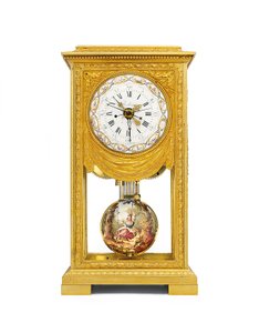 Regulador de chimenea de tiempo medio y solar de Luis XVI con remontoire de Joseph and Robin Robert  Coteau