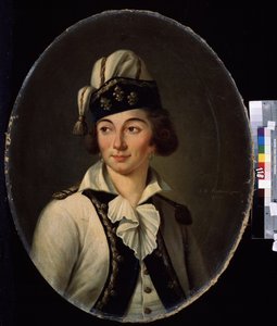 "Portrait de dame deguisee" (Retrato de una dama en traje de gala) Peinture de Joseph de Landerset (1753-1824) 1797 Museo de Arte Mikhail Kroshitsky, Sebastopol (Ucrania) de Joseph de Landerset