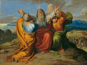 Moisés orando con Aarón y Hur en el monte Horeb de Joseph von Fuhrich