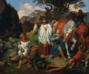 Rudolf von Habsburg y el sacerdote de Joseph von Fuhrich