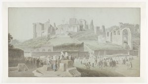 Una procesión al pie del Palatino en Roma de Josephus Augustus Knip