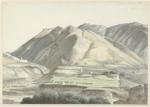 Paisaje italiano en Subiaco de Josephus Augustus Knip