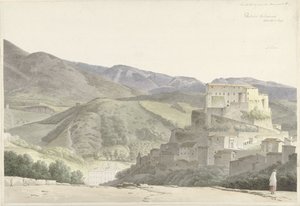 Paisaje italiano en Subiaco de Josephus Augustus Knip