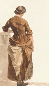 La chica del vestido marrón