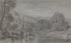 Paisaje con riego de ganado de Joshua Cristall