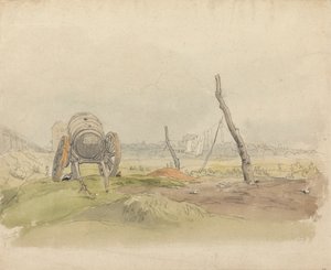 Paisaje con carro de agua y tendedero de Joshua Cristall