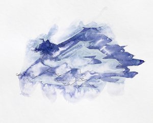 Montañas en acuarela azul de Joshua Hoskins