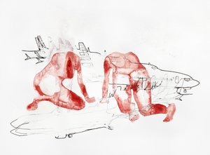 Boceto de viaje de «Figuras rojas»