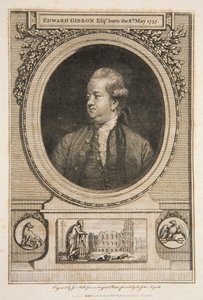 Edward Gibbon, Esq., pub. 1730 grabado de Joshua Reynolds
