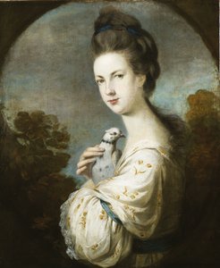 Retrato de Miss Juliet Langton de pie, medio cuerpo, 1764 de Joshua Reynolds