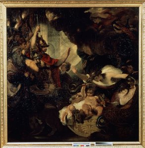 El infante Hércules estrangulando a las serpientes, 1786-88 de Joshua Reynolds