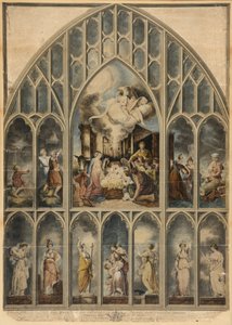 La ventana de Reynolds que representa las siete virtudes de Joshua Reynolds