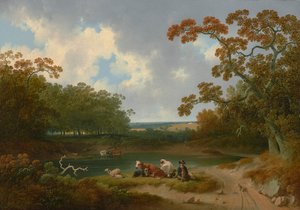 Vista de la campiña de Pensilvania 1823 (Óleo sobre lienzo) de Joshua Shaw