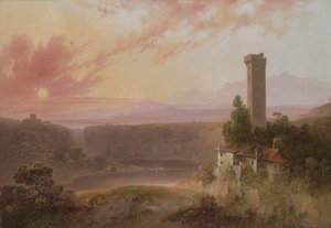Vista del Lago Nemi al Atardecer