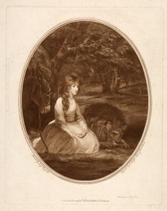 Miss Elizabeth Beauclerc como Una, grabado por Thomas Watson de Joshua after Reynolds