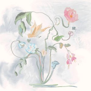 Pájaros y flores en tonos pastel de Josie George