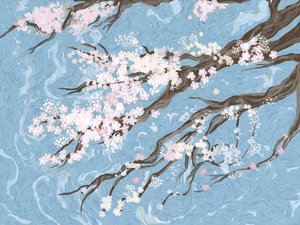 Primavera: flores de cerezo azules de Josie George