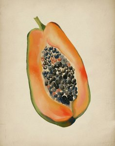 Media papaya de colores vivos