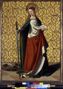Reverso del retablo: Santa Catalina de Alejandría de Josse (fl.1493 1508) Lieferinxe