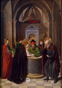 Circuncisión de Jesús, por Josse Lieferinxe (fallecido antes de 1508) de Josse (fl.1493 1508) Lieferinxe