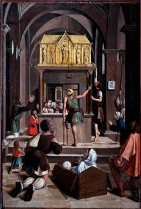 Vida de San Sebastián: peregrinos en la tumba de San Sebastián de Josse (fl.1493 1508) Lieferinxe