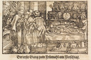 Un nuevo libro de cocina por Marx Rumpolt. El primer libro de cocina ilustrado alemán, 1604 de Jost Amman