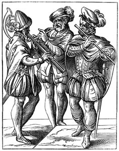 Flautistas y cornetistas, siglo XVI de Jost Amman
