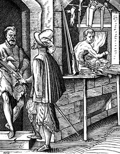 Arcabucero o fabricante de armas de mano, c1559-1591 de Jost Amman