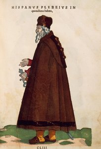 Hombre español con ropa cotidiana, del Habitus Praecipuorum Popularum de Jost Amman