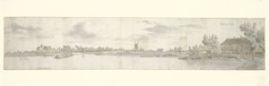Vista panorámica de Kasteel Ooij y el Peaje, Brabante Septentrional de Josua de Grave