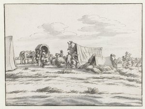 Vista de un campamento del ejército de Willem III cerca de Lovaina