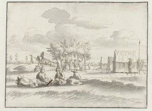 Vista de un campamento del ejército de Willem III cerca de Lovaina