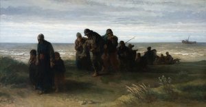 Pescadores cargando a un ahogado, c.1861 (óleo sobre lienzo) de Jozef (1824 1911) Israels
