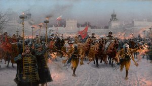 Salida de Wilanów de Juan III Sobieski y Marysienka