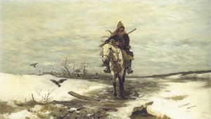 El cazador solitario, 1881 de Jozef Brandt