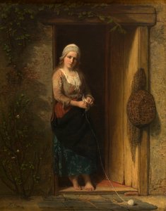 Ida, la hija del pescador en el umbral de Jozef Israëls