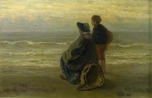 Madre e hijo en la orilla del mar de Jozef Israëls