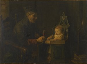 Anciano y bebé de Jozef Israëls
