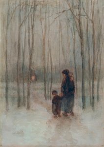 Atardecer en el bosque de Jozef Israëls