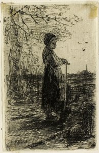 Niña con una pala de Jozef Israëls