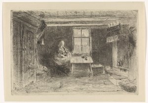 Interior con madre e hijo de Jozef Israëls