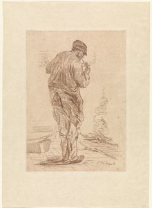 Hombre fumando pipa de Jozef Israëls