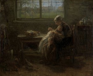 La alegría de la maternidad" (título original) de Jozef Israëls