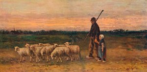 El Retorno del Rebaño, c. 1899 de Jozef Israëls