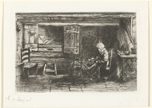 Dos figuras en un interior de Jozef Israëls