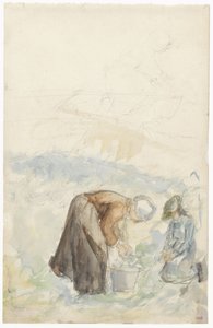 Dos mujeres trabajando en el campo de Jozef Israëls