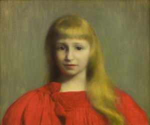 Niña con vestido rojo de Jozef Pankiewicz