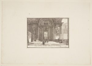 Veduta del Pórtico de S. Pietro desde la parte de Constantino. 1. Palacio del Vaticano de Jérôme Charles Bellicard