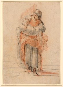 Mujer con dos niños de Jérôme François Chantereau