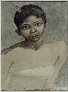 Retrato de una mujer negra de los Montagned de Manila, realizado durante la expedición a Filipinas de Malaspina con las corbetas Atrevida y Descubierta